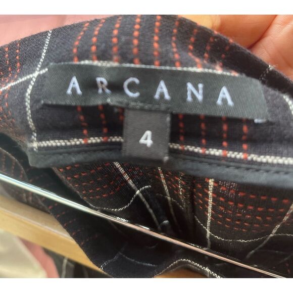 Arcana blue/purple/white geometrical pattern ankle,wide leg pants, side zipper,4 - Picture 3 of 8